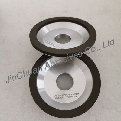 12A2 レジンボンドダイヤモンド研削砥石 125*25T*31.75*6*12mm D91 湿式研削